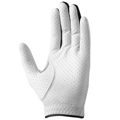 TaylorMade Stratus Leather Glove Gents Left Hand White - Black -Taylormade P TA8H0202TMSTRATUSGLOVEGLHWHIBLK 3 L