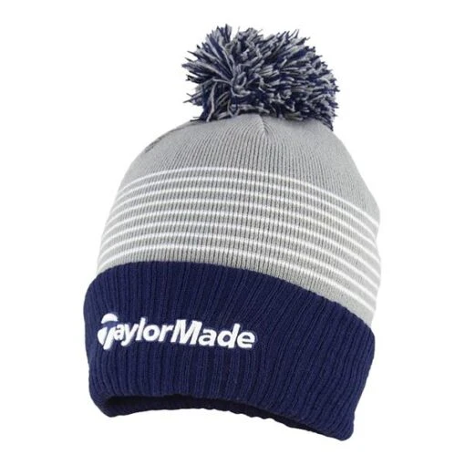 TaylorMade Bobble Beanie Grey Navy White -Taylormade TA20H0308001 L