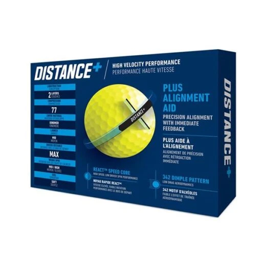 TaylorMade Distance + Golf Balls Dozen Yellow -Taylormade TA21D0101002 2 L