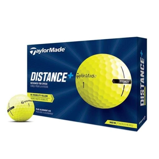 TaylorMade Distance + Golf Balls Dozen Yellow -Taylormade TA21D0101002 L