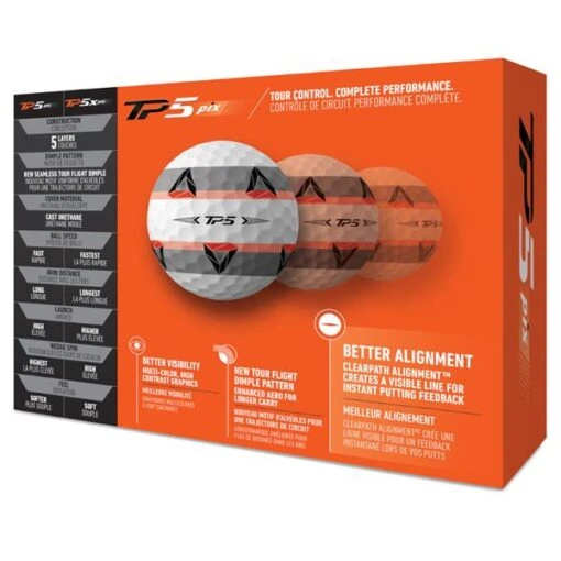 TaylorMade TP5 Pix 2.0 Golf Balls Dozen White -Taylormade TA21D0103001 2 L