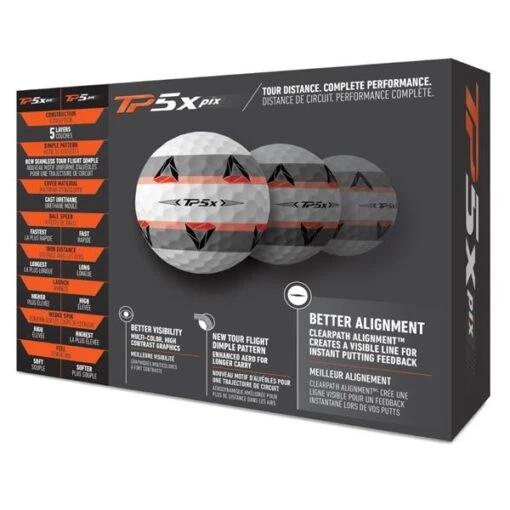 TaylorMade TP5x Pix 2.0 Golf Balls Dozen White -Taylormade TA21D0105001 2 L