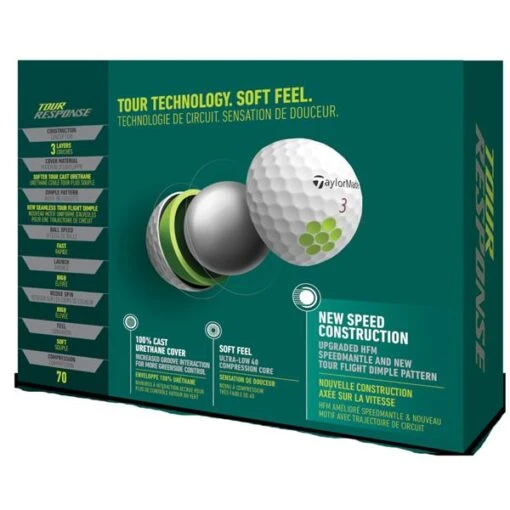 TaylorMade Tour Response Golf Ball Dozen White -Taylormade TA22D0101001 1 L