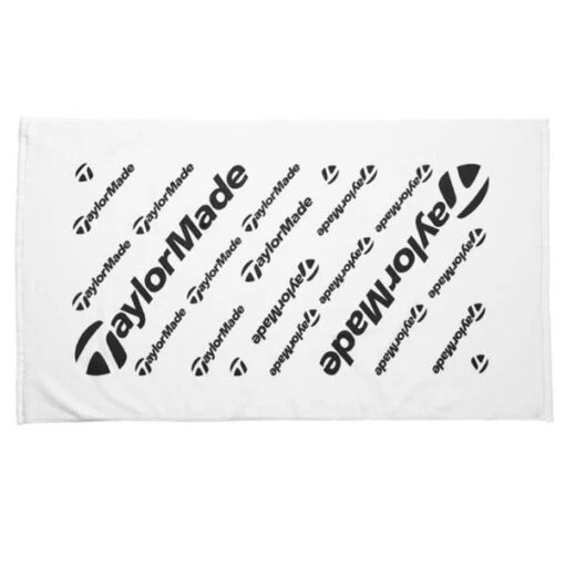 TaylorMade Tour Logo Golf Towel White -Taylormade TA9H0801001 L